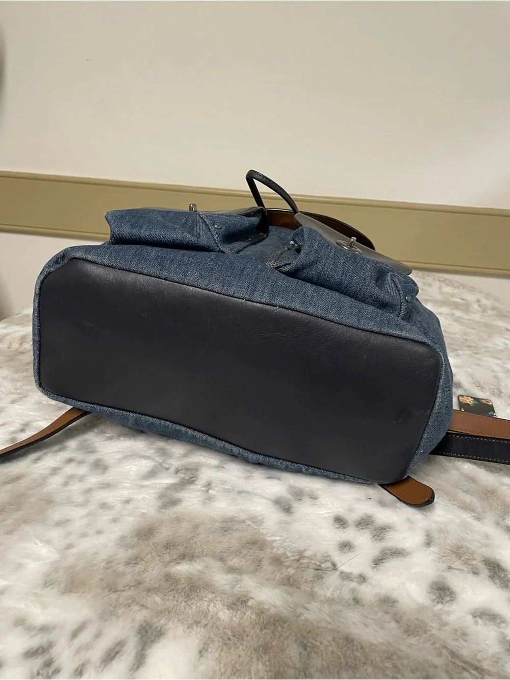 Coach Denim & Leather Backpack